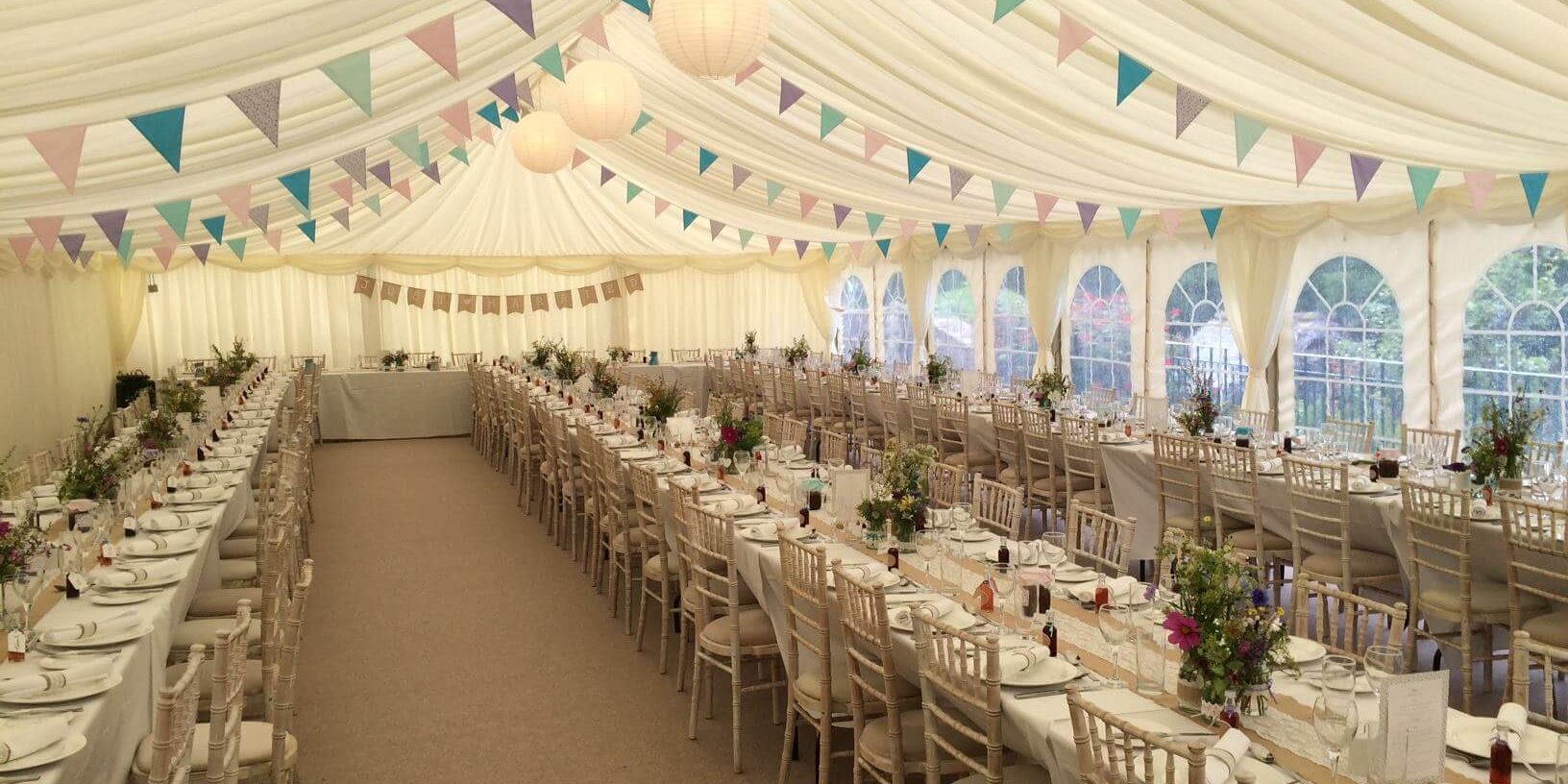 Wedding Marquee long-table layout